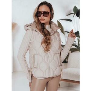 Női steppelt kabát kapucnival MISSVEST bézs kép