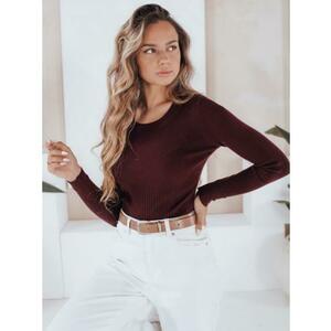 NOLVIE női csíkos pulóver, bordó kép