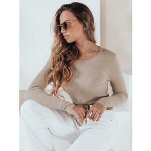 NOLVIE női csíkos pulóver, bézs kép