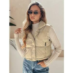 Női steppelt kabát bézs kép