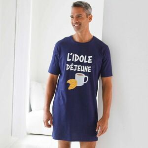 Pizsama maxi póló kávé és croissant mintával kép