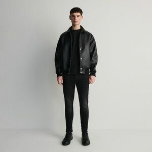 Reserved - Mosott hatású skinny farmernadrág - Fekete kép