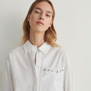 Reserved - Ing gyöngyökkel és strasszkövekkel - Krém kép