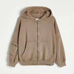 Reserved - Kapucnis cipzáras pulóver - Barna kép