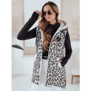 Női steppelt mellény leopárdmintás ELMERA fehér kép