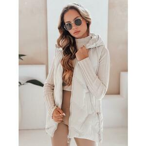 Női steppelt kabát kapucnival, fehér kép