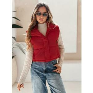 Női steppelt kabát, piros kép