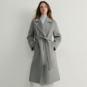 Reserved - Kabát megkötős derékövvel - Szürke kép