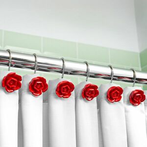 12 kampó zuhanyfüggönyhöz Rose kép