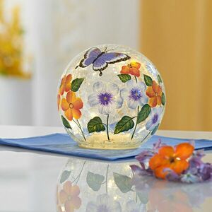 LED-es üveggömb pillangókkal kép