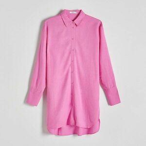 Reserved - Hosszított, viszkózban gazdag ing - Rózsaszín kép