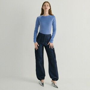 Reserved - Csillámos body ráncolt díszítéssel - Kék kép