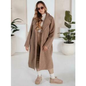 Hosszú női bunda, bézs kép