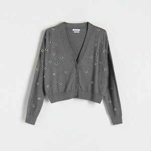 Reserved - Pulóver fémlyukakkal - Szürke kép