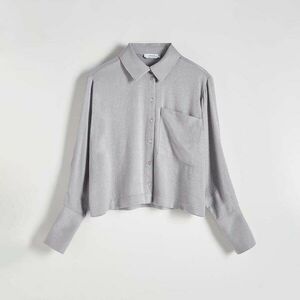 Reserved - Csillogó anyagú ing - Világosszürke kép