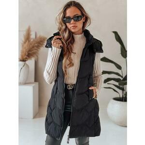 Női steppelt mellény szigeteléssel, fekete kép