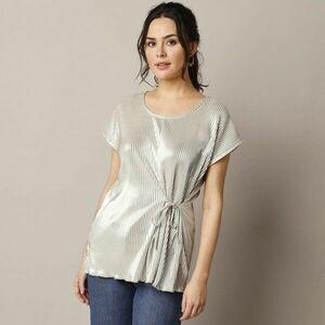 Tunika ing, pliszírozott fényes kötött anyagból kép