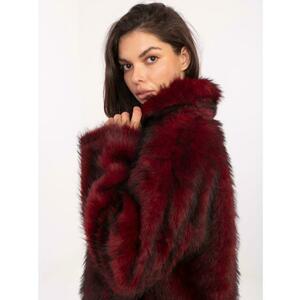 Bordó szőrme kabát zsebekkel RUE PARIS kép