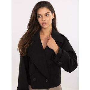 Fekete kétsoros női kabát RUE PARIS kép