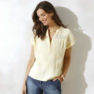 Egyszínű blúz pamut gézből készült egyszínű blúz kép