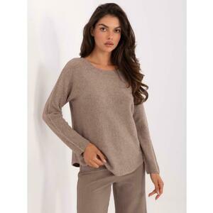 Bordó oversized pulóver kötött nyakkivágással kép