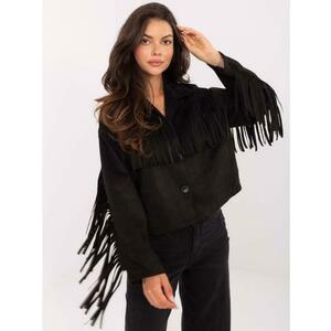 Fekete, western stílusú szarvasbőr kabát kép