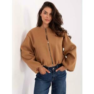 Rövid, camel színű kabát cipzárral RUE PARIS kép