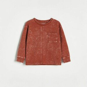 Reserved - Oversized hosszú ujjú póló zsebbel - Bordó kép