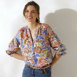 Nyomott blúz 7/8-as ujjakkal kép