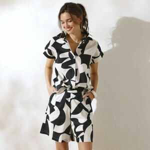 Póló blúz nyomtatással és rövid ujjakkal kép