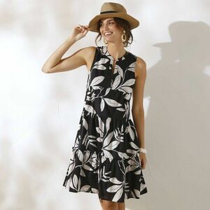 Rövid, ujjatlan, nyomtatott ruha kép