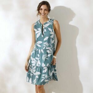 Rövid, ujjatlan, nyomtatott ruha kép