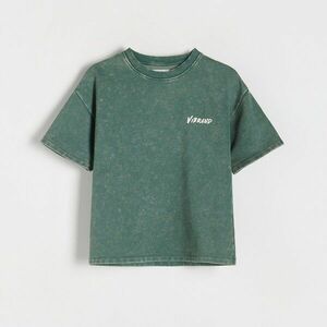 Reserved - Koptatott hatású oversized póló - Türkiz kép