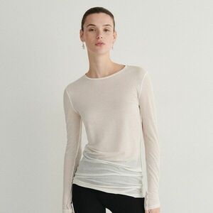 Reserved - Felső felül dekoratív öltésekkel - Fehér kép