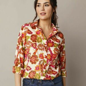 Ing blúz gombokkal és XXL virágmintával kép