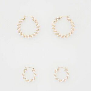 Reserved - Karika fülbevaló gyöngyökkel - Arany kép