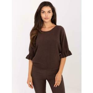 Bézs oversized pulóver rövid ujjú kép