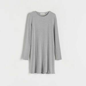 Reserved - Bordázott kötésű dzsörzéruha - Szürke kép