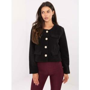 Fekete rövid kabát imitált zsebekkel RUE PARIS kép