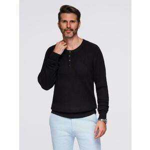 Férfi texturált pulóver kerek nyakkivágással – olíva V1 OM-SWSW-0181 kép