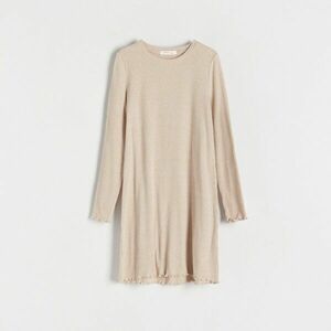 Reserved - Bordázott kötésű dzsörzéruha - Krém kép