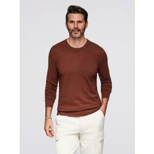 Férfi pulóver, kerek nyakkivágással, rugalmas kötött anyagból, klasszikus mintával – bordó V4 OM-SWSW-0183 kép