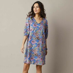 Egyenes ruha növényi mintával kép