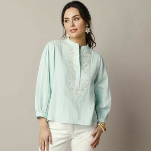 Hímzett blúz, dupla muszlin kép