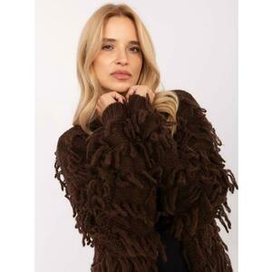 Barna női pulóver boho stílusban RUE PARIS kép