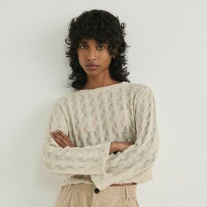 Reserved - Srukturált kötésű felső - Krém kép