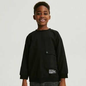 Reserved - Oversized hosszú ujjú póló zsebbel - Fekete kép