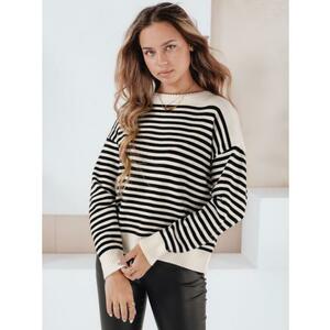 ELVARA női csíkos pulóver, bézs kép