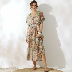 Hosszú voile ruha nyomtatással kép