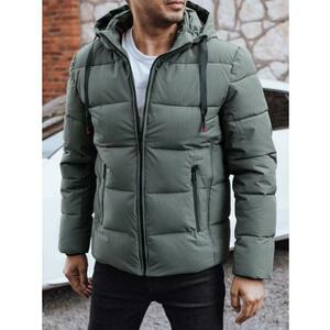 Férfi téli steppelt kabát kapucnival, szürke kép